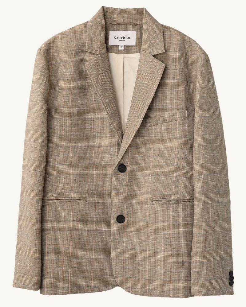 Plaid Linen Blazer Product Image
