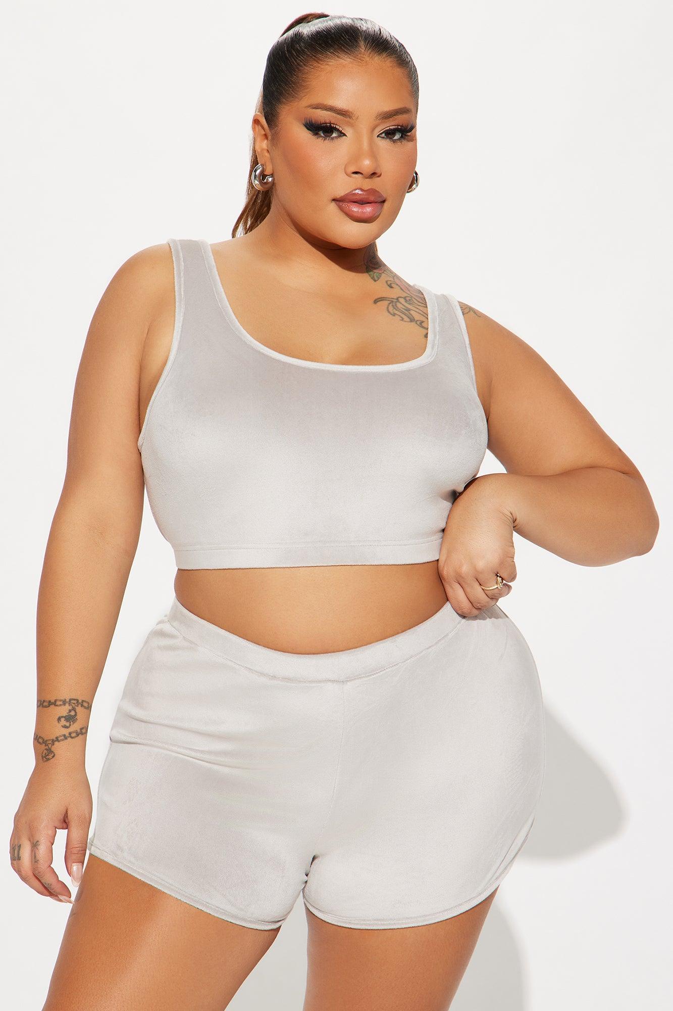 Cuddle With Me II Velour PJ Short Set - Charcoal Product Image