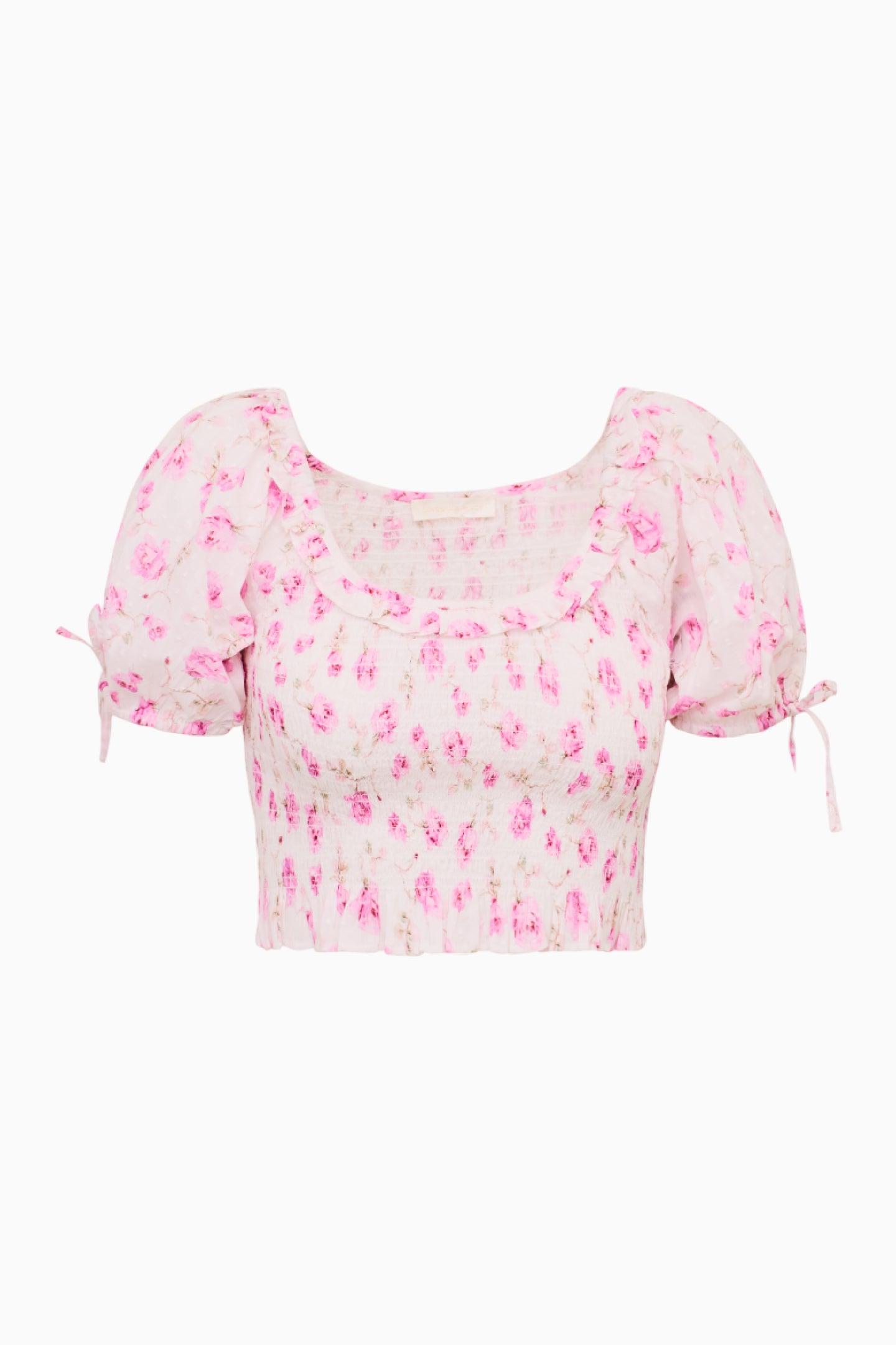 Molly Fragrance Print Top - WHISPER BLUE Product Image