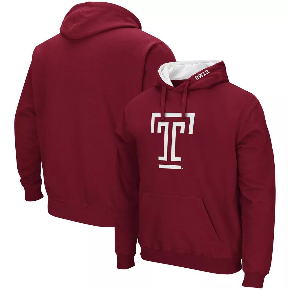 Men's Colosseum Cherry Temple Owls Arch and Logo Pullover Hoodie, Size: Large, Tem Red Product Image