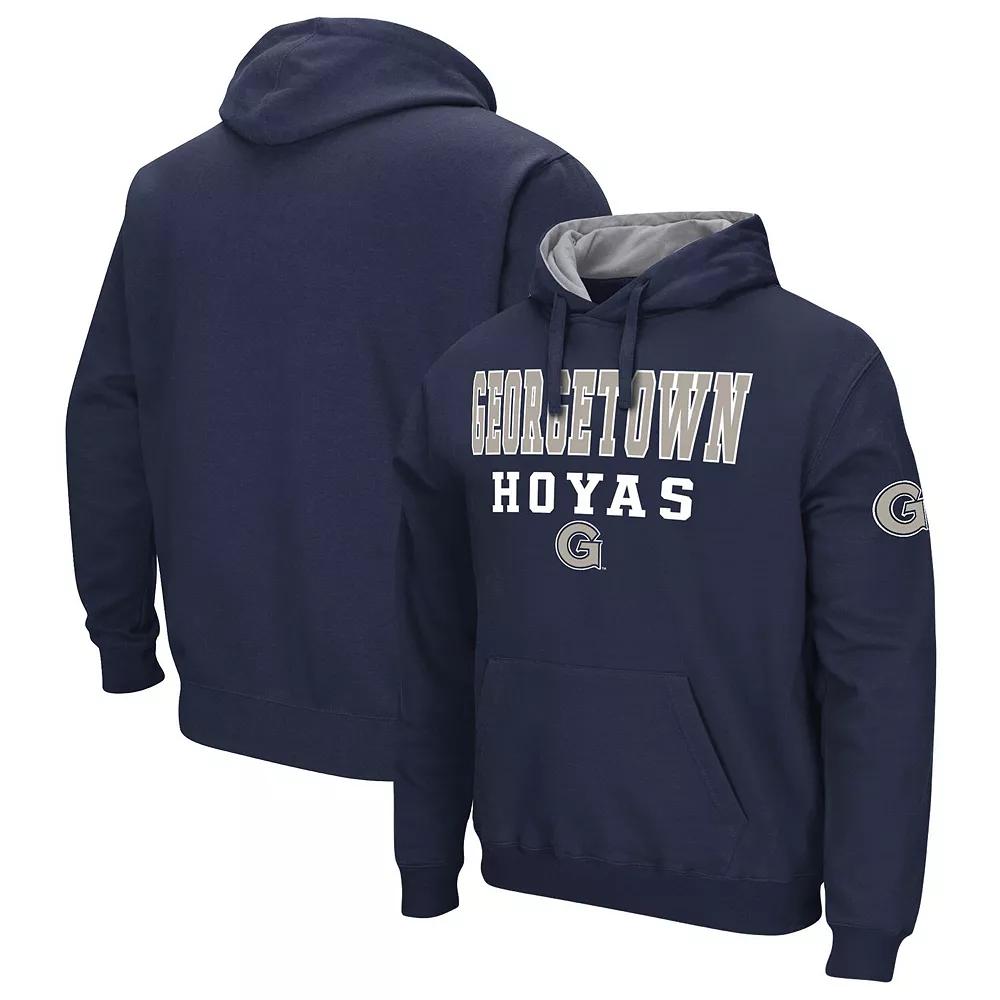 Men's Colosseum Navy Georgetown Hoyas Sunrise Pullover Hoodie,  Product Image