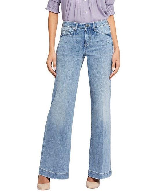NYDJ Teresa Stretch Denim Mid Rise Wide Leg Jeans Product Image
