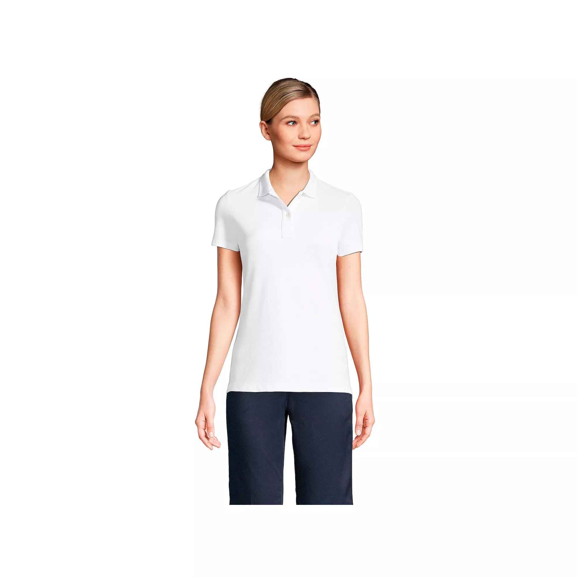 Women's Lands' End School Uniform Feminine Fit Short Sleeve Mesh Polo Shirt, Size: Small, Classic Blue Product Image