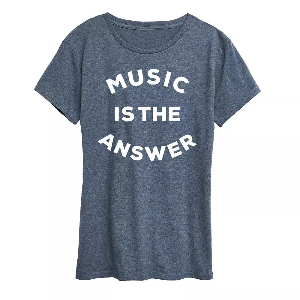 Women's Music is the Answer Graphic Tee,  Product Image