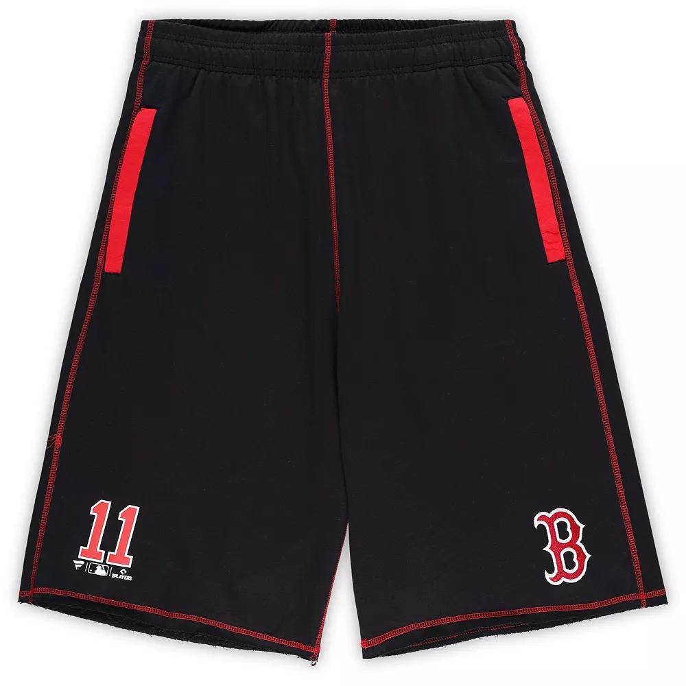 Men's Rafael Devers Black Boston Red Sox Big & Tall Stitched Double-Knit Shorts, Size: 5XLT Product Image