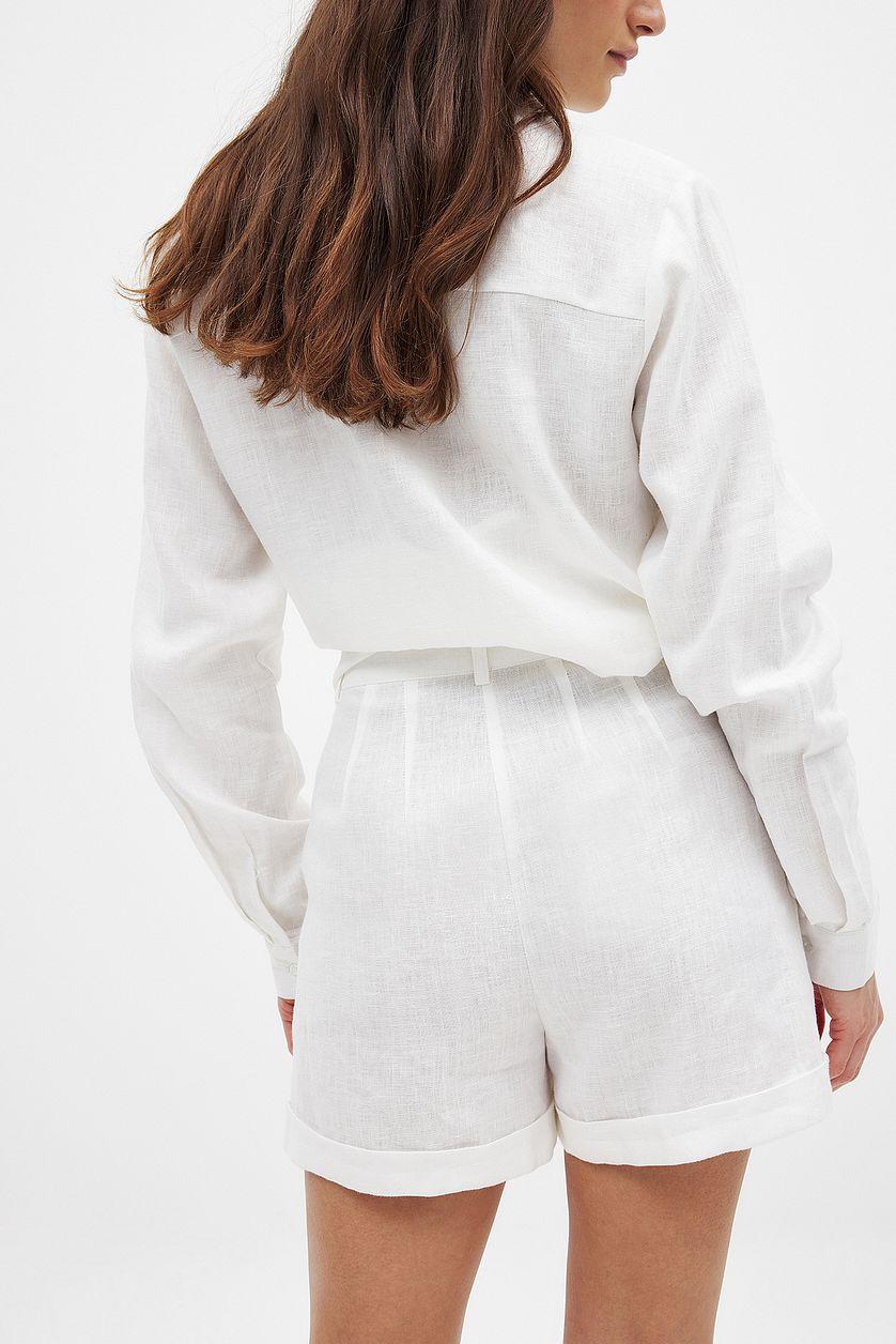 Linen Folded Shorts Product Image