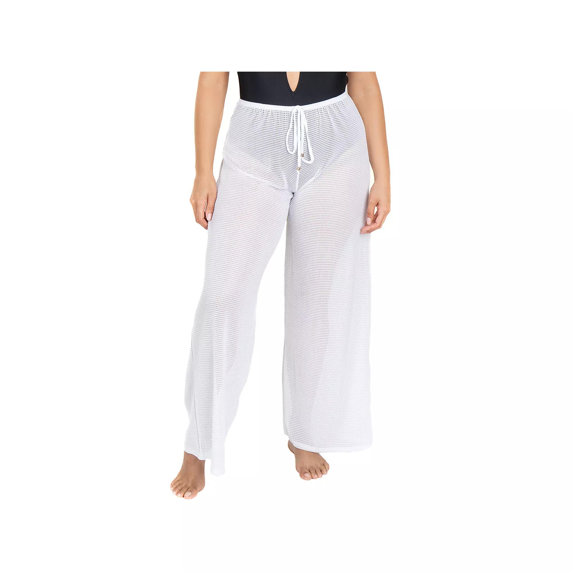 Plus Size Jordan Taylor Wide Leg Swim Cover-Up Pants, Women's, Size: 3XL, White Product Image