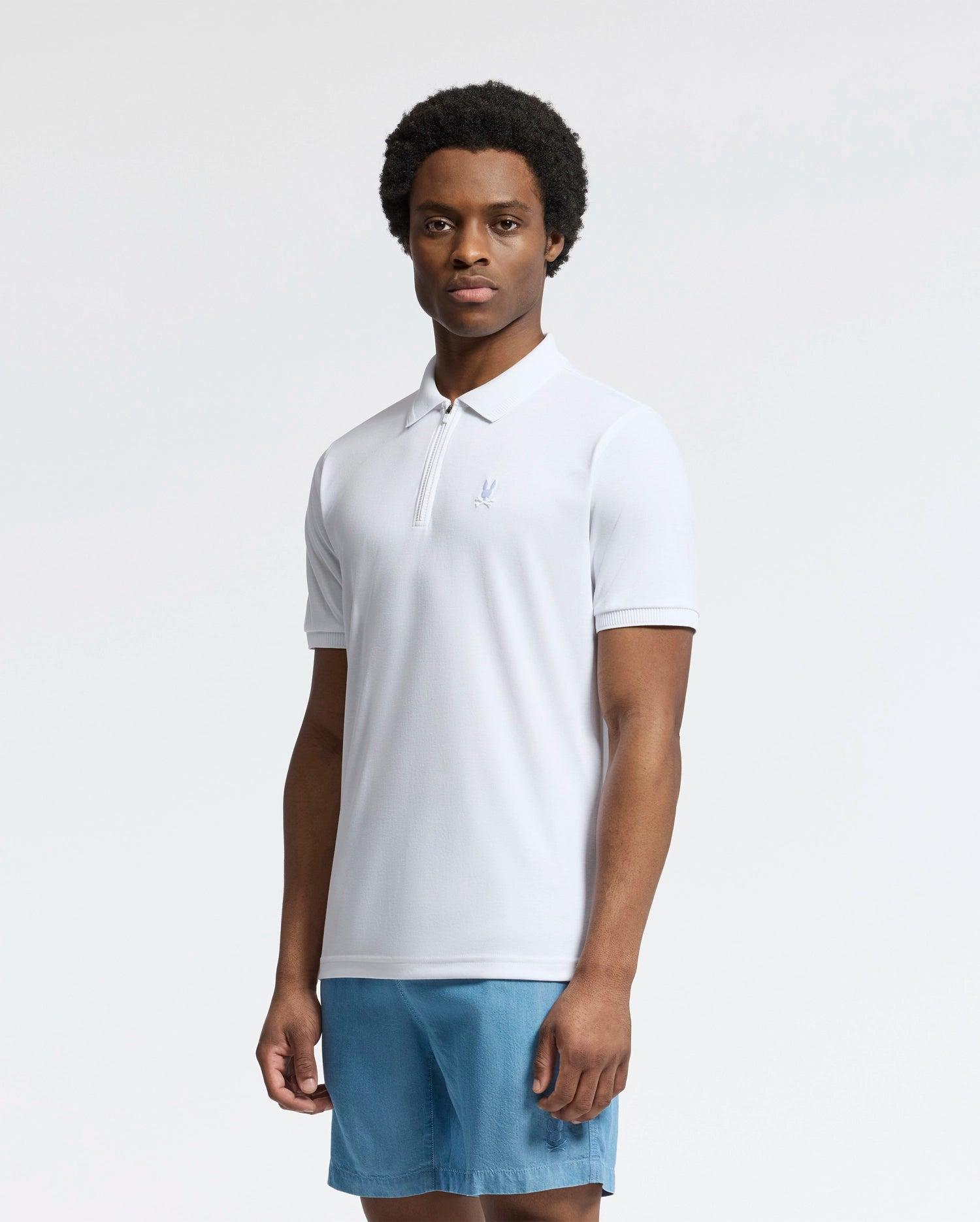 MENS TREVOR PERFORMANCE PIQUE ZIP UP POLO - B6K557F200 Male Product Image