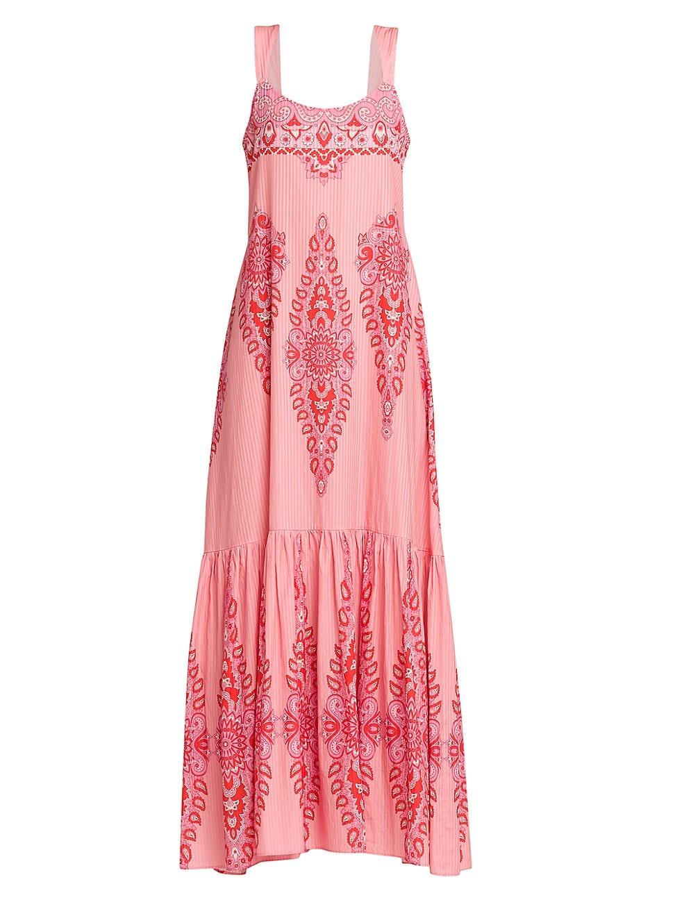 Womens Medallion Cotton-Silk Tank Maxi Dress Product Image