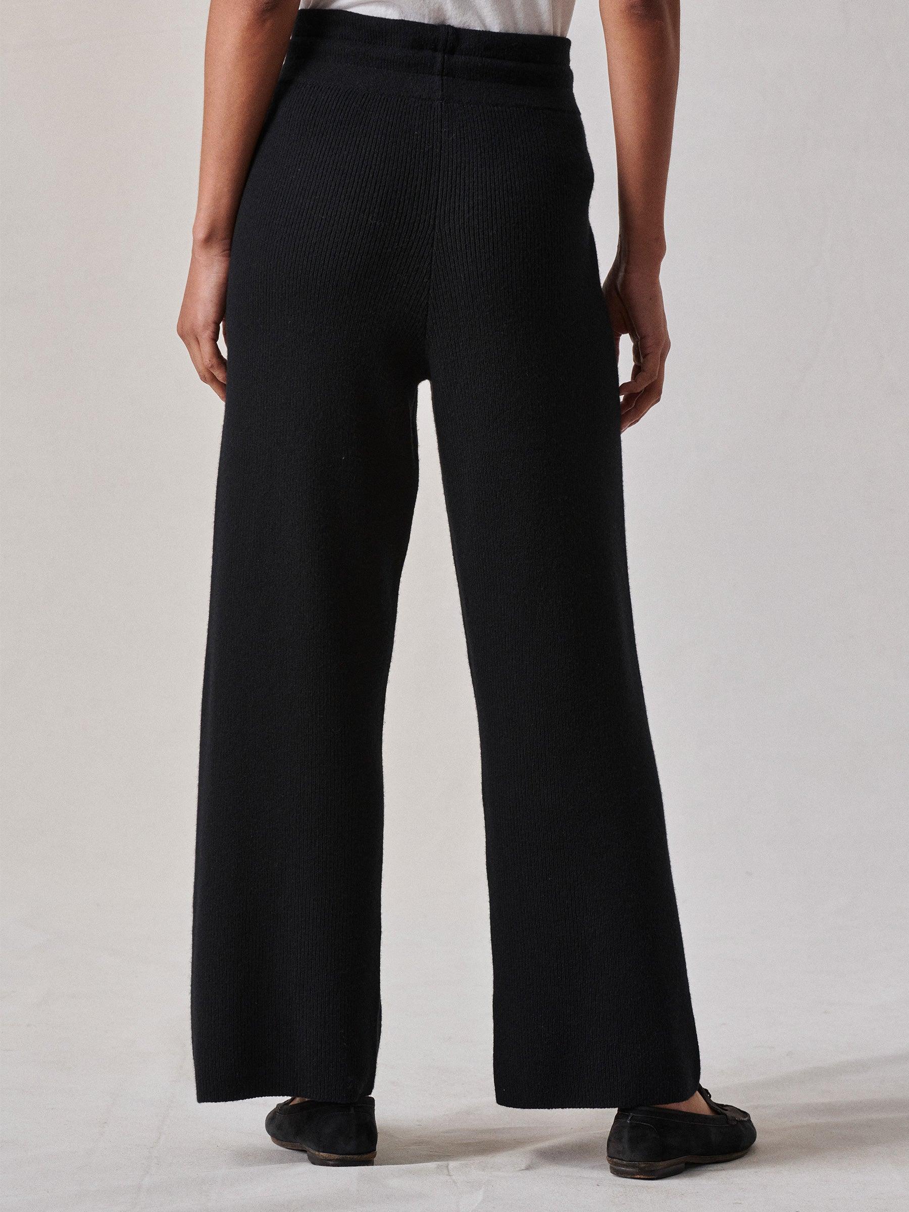 Black Lounge Wool Wide Leg Pant Product Image