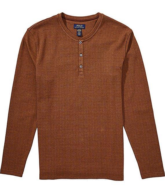 Polo Ralph Lauren Long Sleeve Jacquard Knit Herringbone Sleep Shirt Product Image
