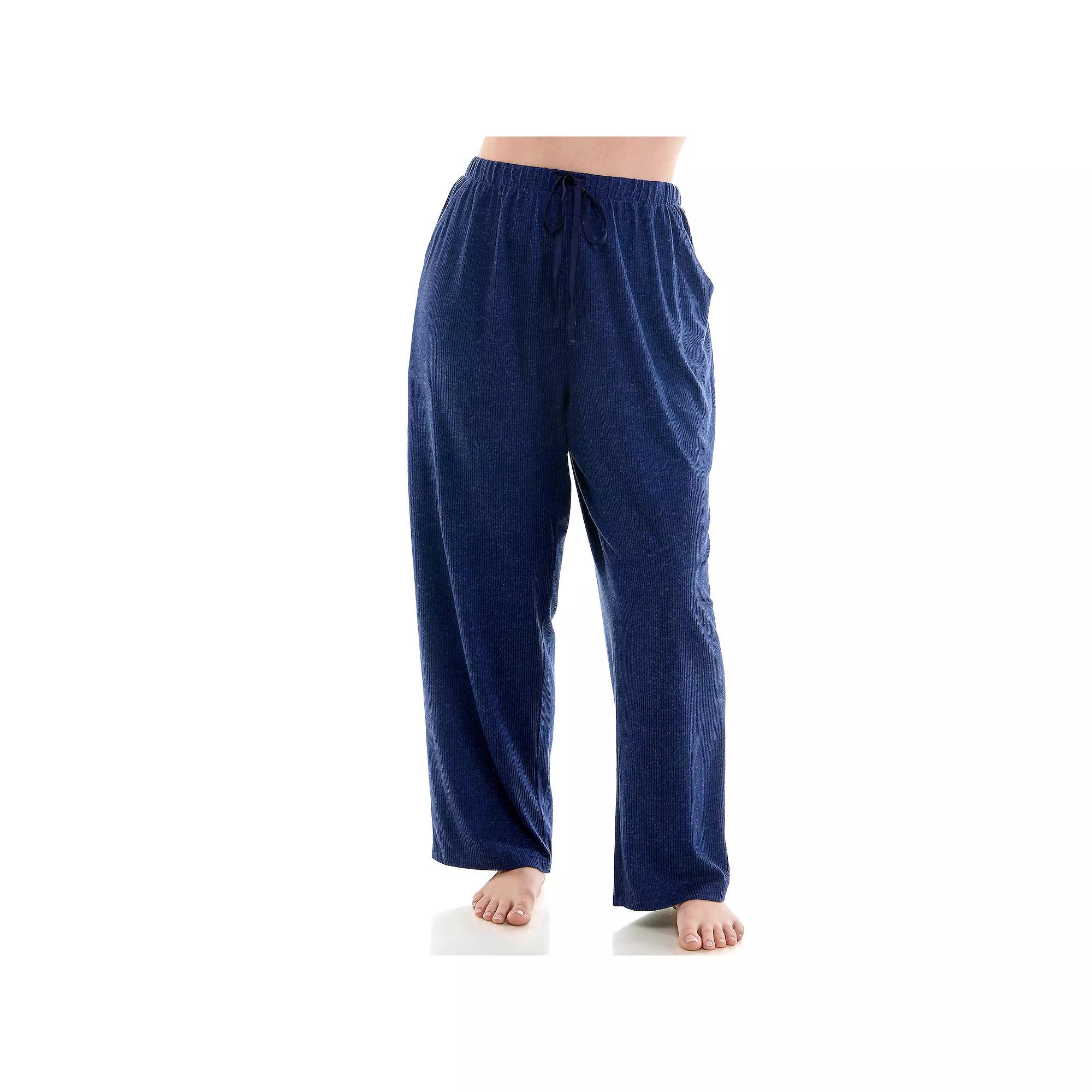 Plus Size Croft & Barrow® Cozy Luxe Pajama Pants, Women's, Size: 3XL, Felix Blue Product Image