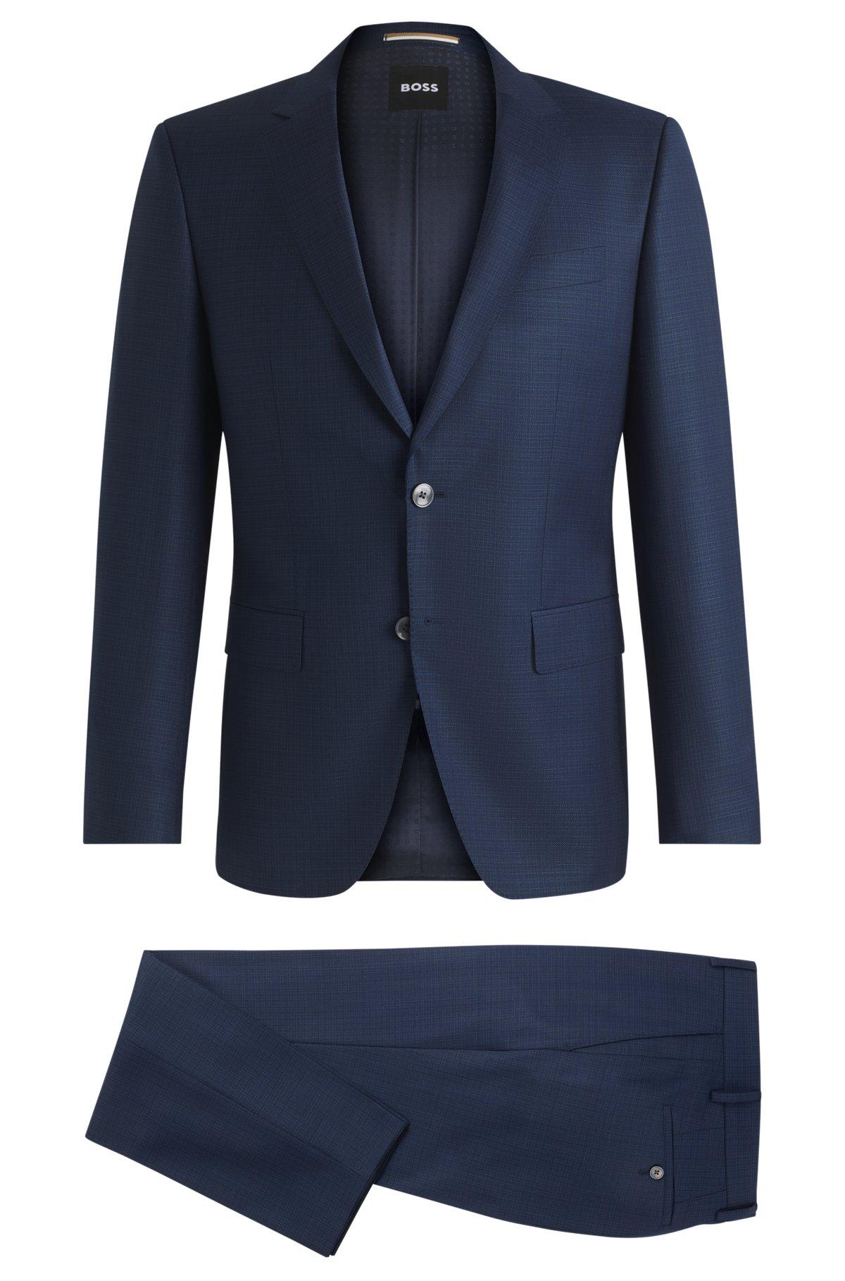 Slim-fit suit in patterned wool Product Image