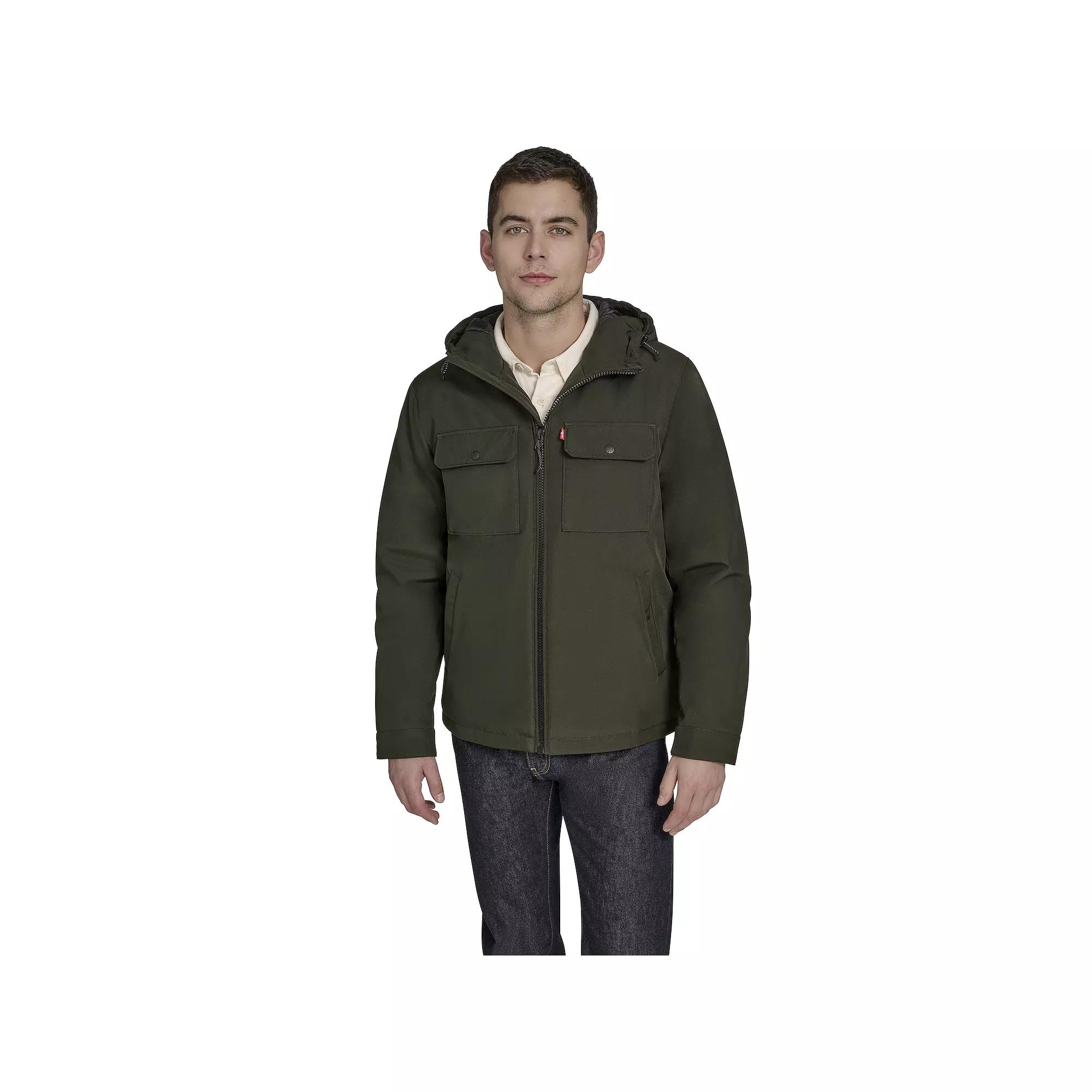 Men's Levi's® Soft Shell Quilt Lined Hooded Storm Coat,  Product Image