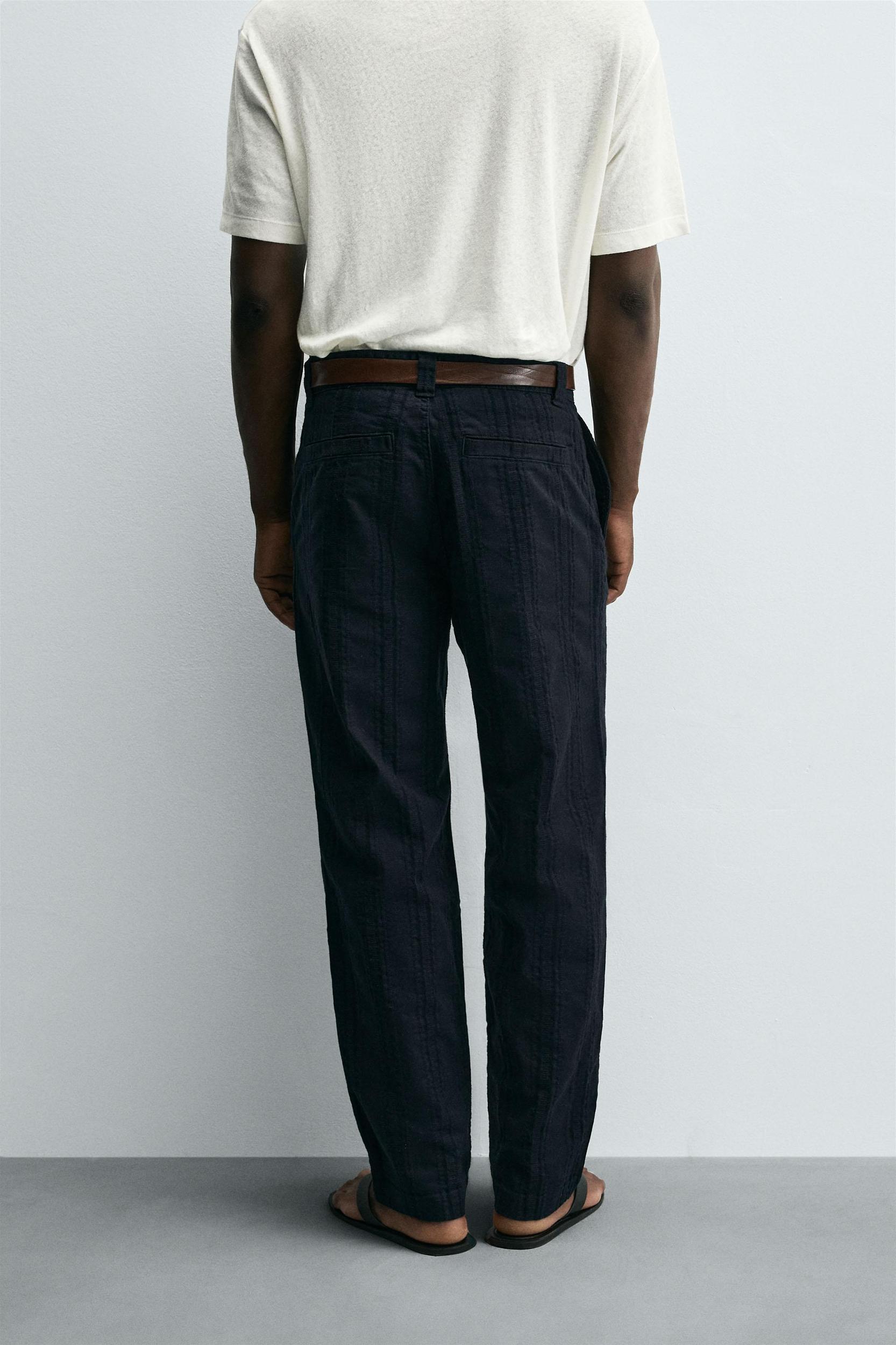 JACQUARD STRIPED PANTS Product Image