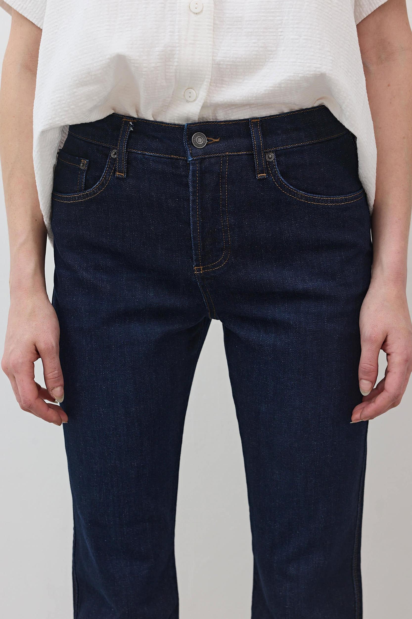 The Petite Crop Mid-Rise Straight Jeans Product Image