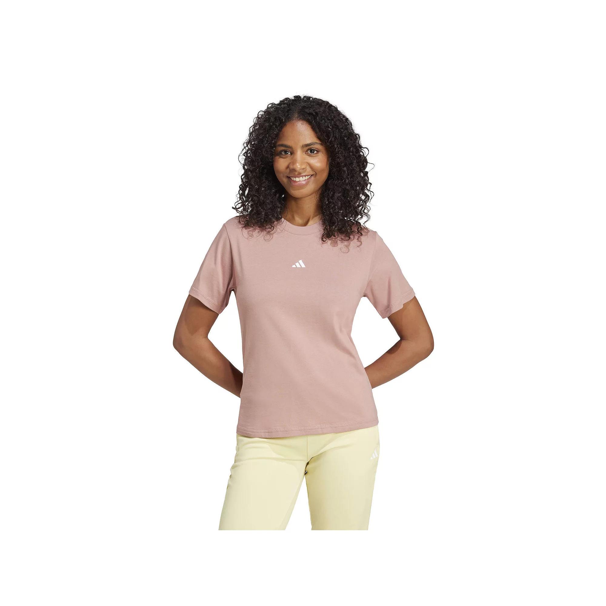 Women's adidas Essentials Small Logo Cotton T-Shirt, Size: Large, Warm Clay Product Image