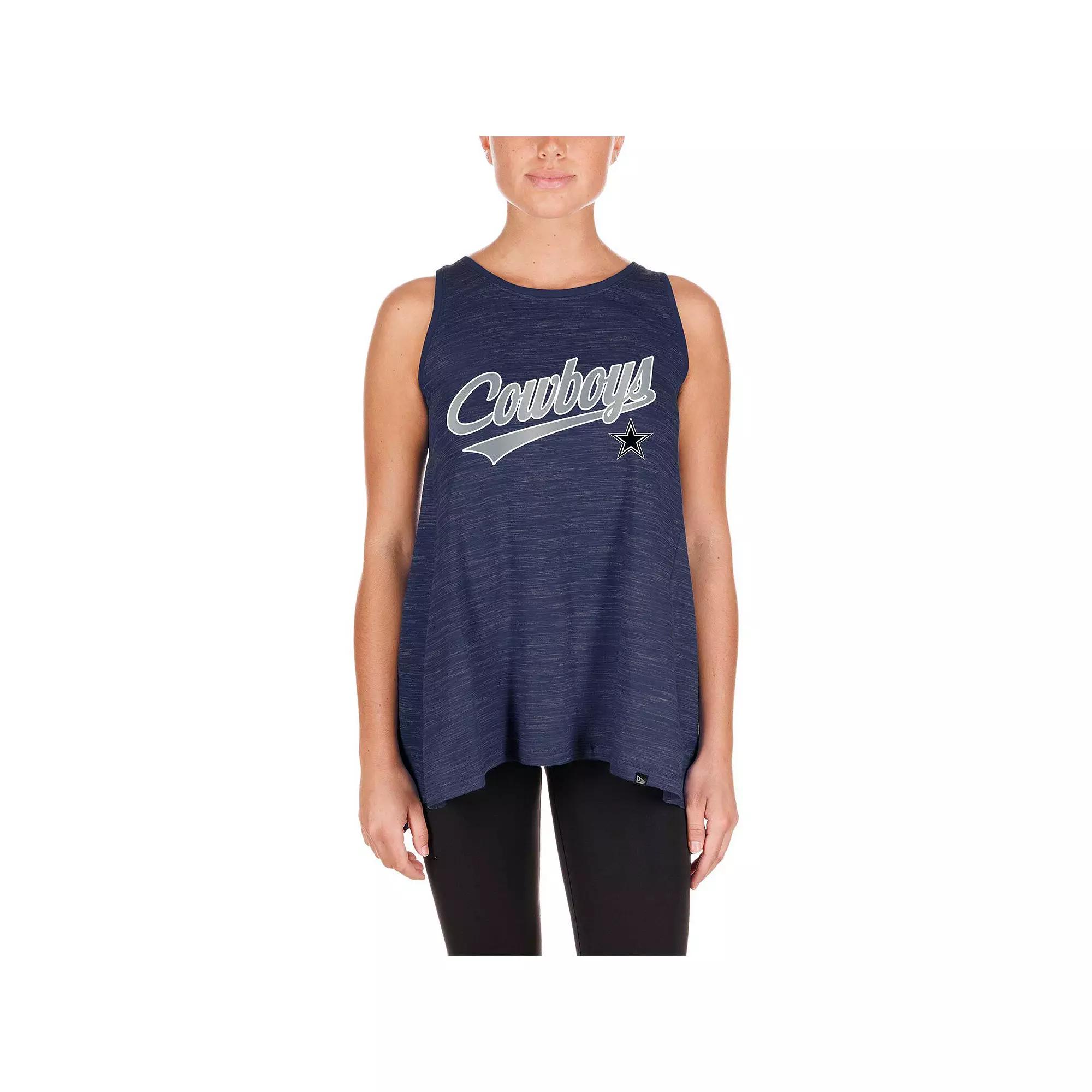 Women's New Era Navy Dallas Cowboys Space-Dye Active Tank Top,  Product Image