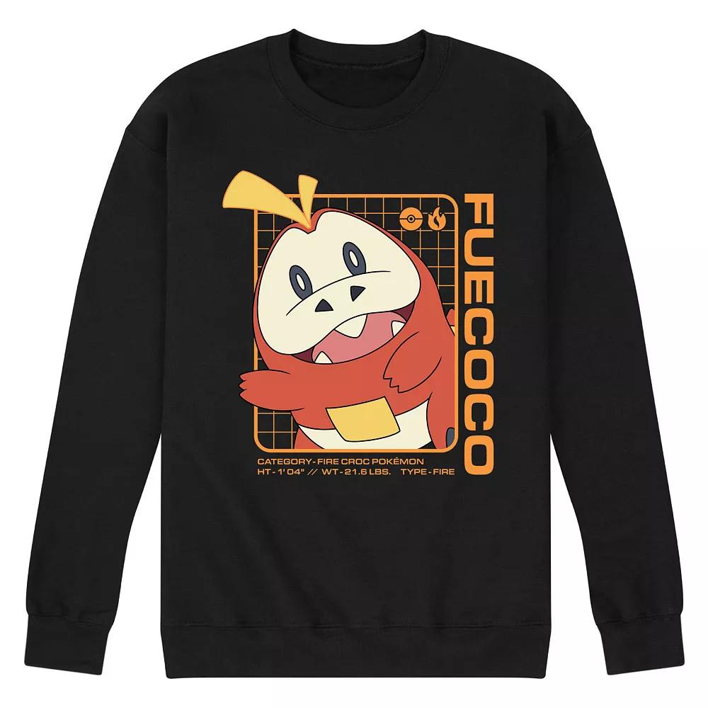 Men's Pokemon Fuecoco Stats Fleece Sweatshirt,  Product Image