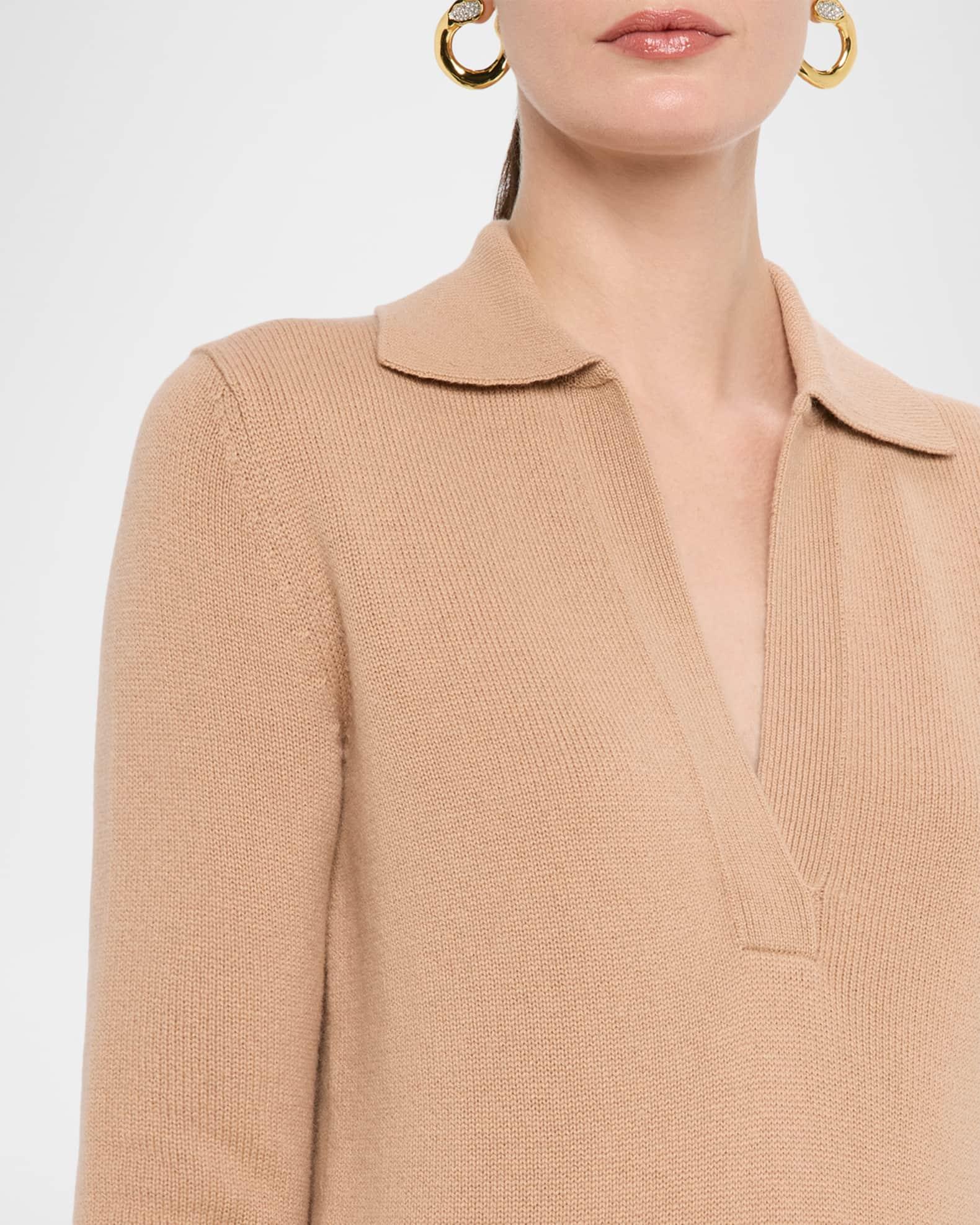 Cashmere Long-Sleeve Polo Sweater Product Image