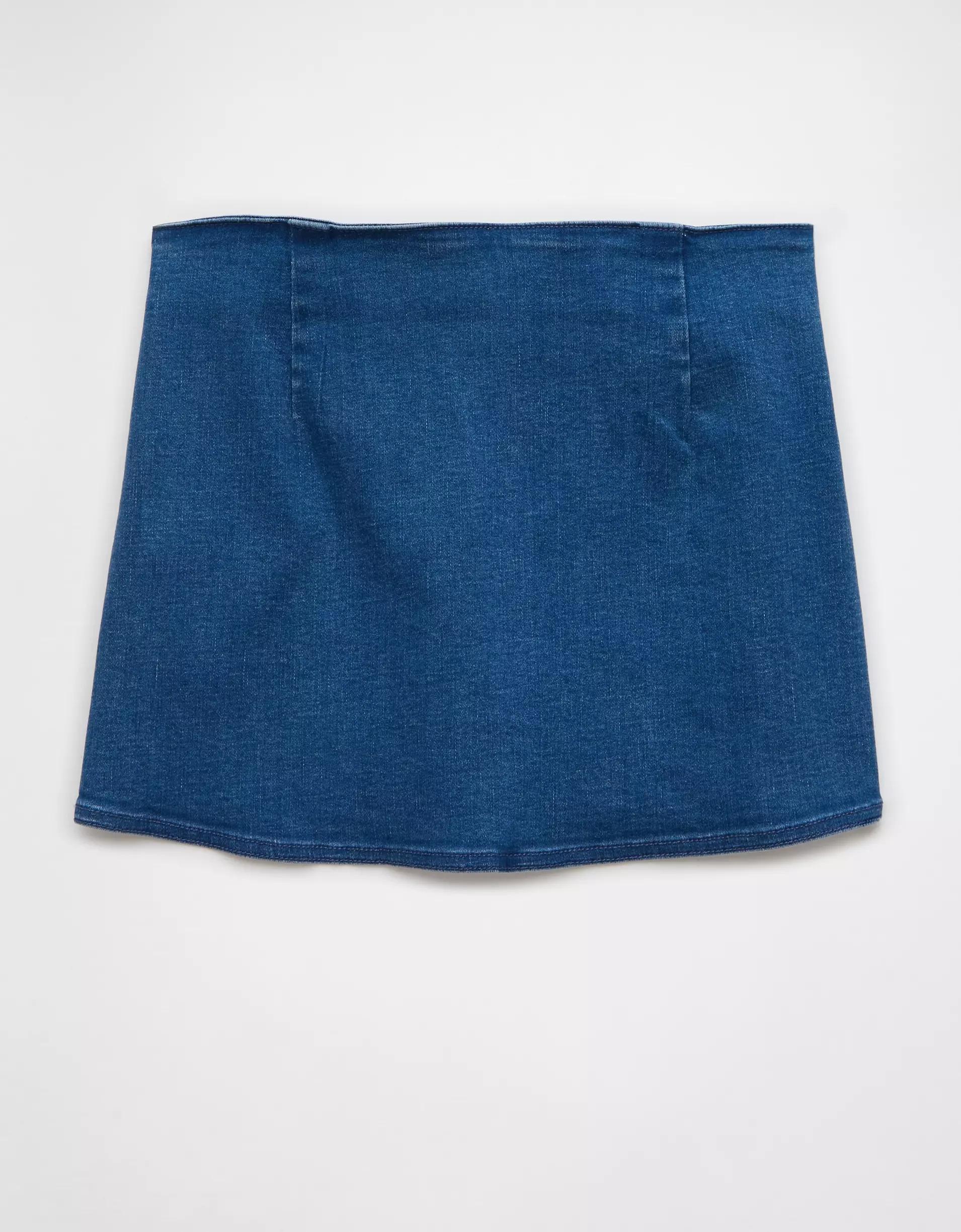 AE Next Level Low-Rise Denim Micro Skort Product Image