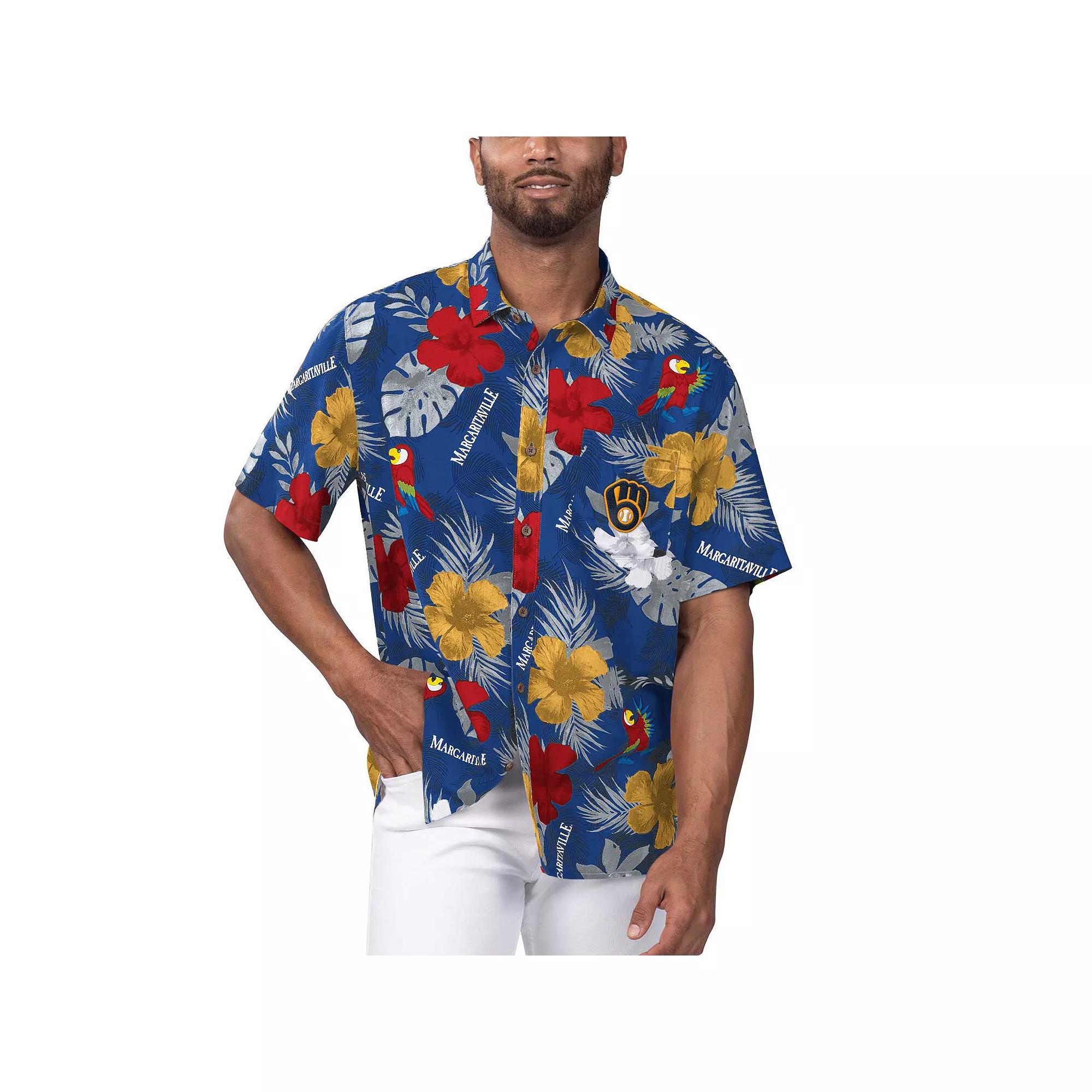 Men's Margaritaville Royal Chicago Cubs Island Life Floral Party Button-Up Shirt,  Product Image