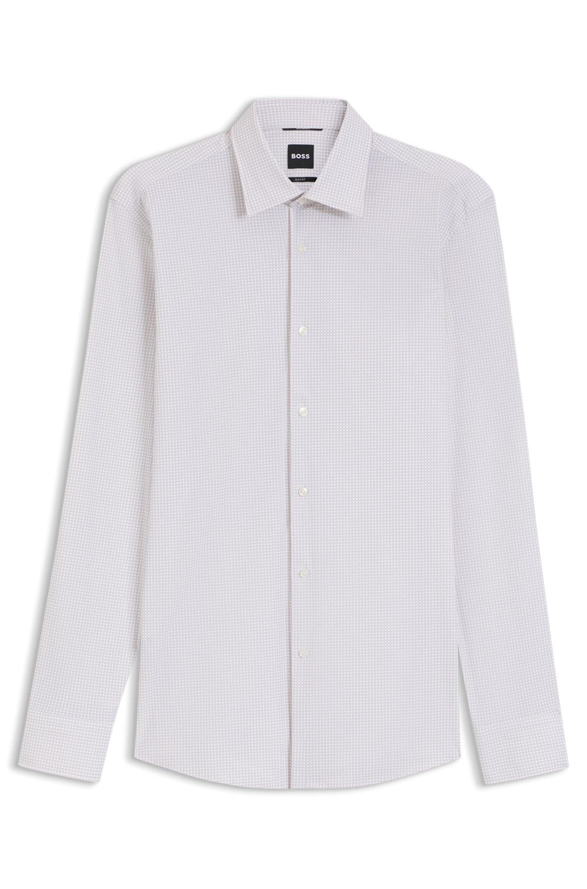 Printed slim-fit shirt in performance-stretch jersey Product Image