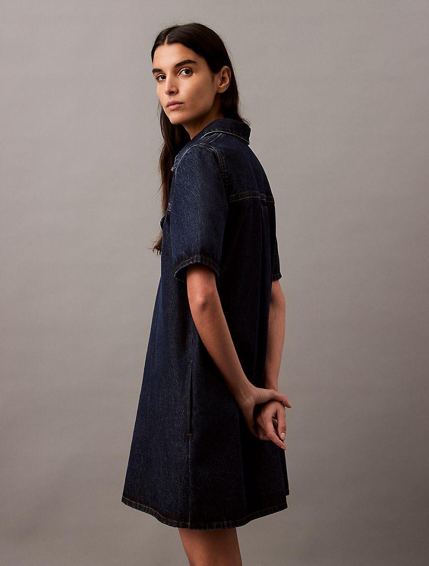 Relaxed Denim Mini Shirt Dress Product Image
