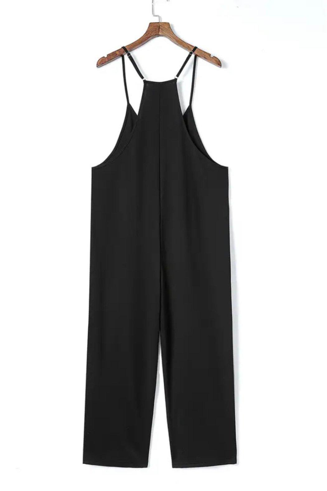 Pocketed Adjustable Spaghetti Strap Jumpsuit Product Image