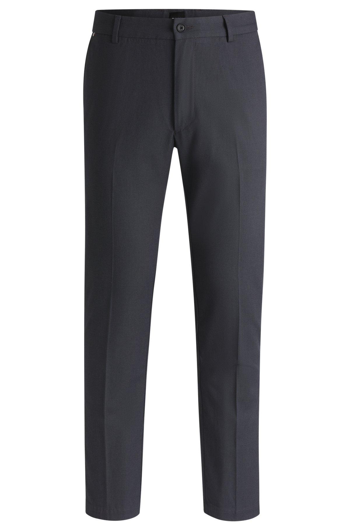 Regular-fit trousers in micro-patterned stretch cotton Product Image