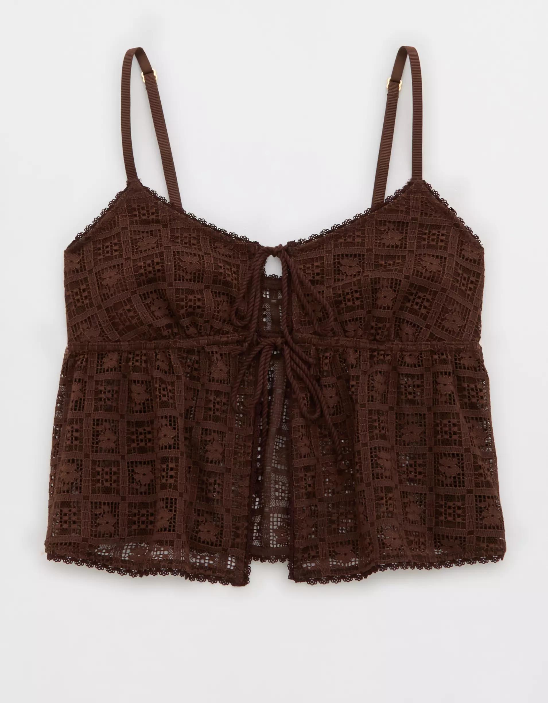 Show Off High Tide Lace Tie Front Tank Top Product Image