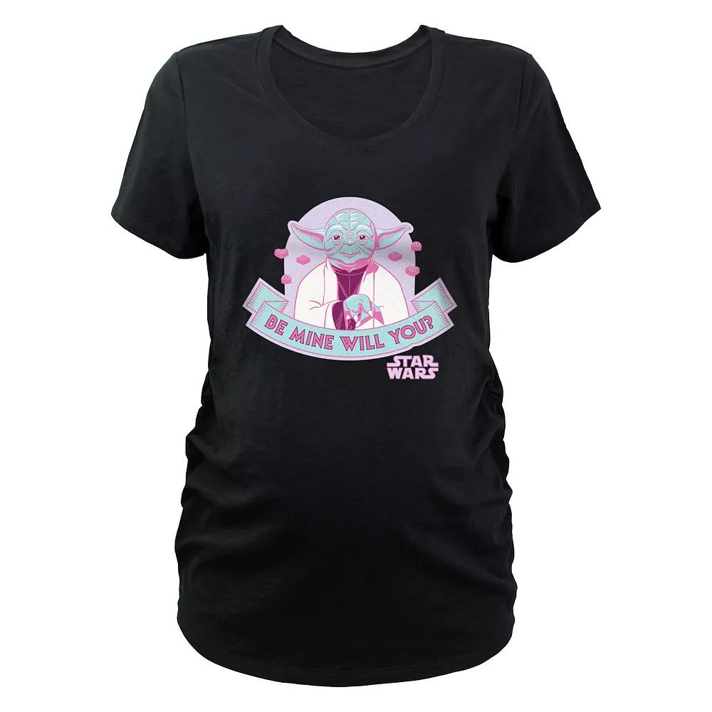 Maternity Star Wars Yoda Be Mine Will You Graphic Tee, Women's,  Product Image