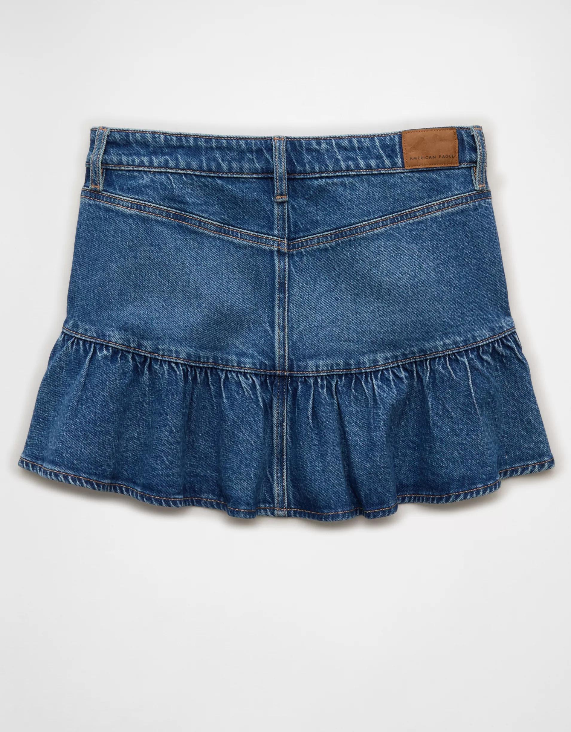 AE High-Waisted Ruffle Mini Skirt Product Image