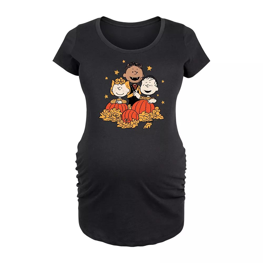 Maternity Peanuts Pumpkin and Leaves Graphic Tee, Women's,  Product Image