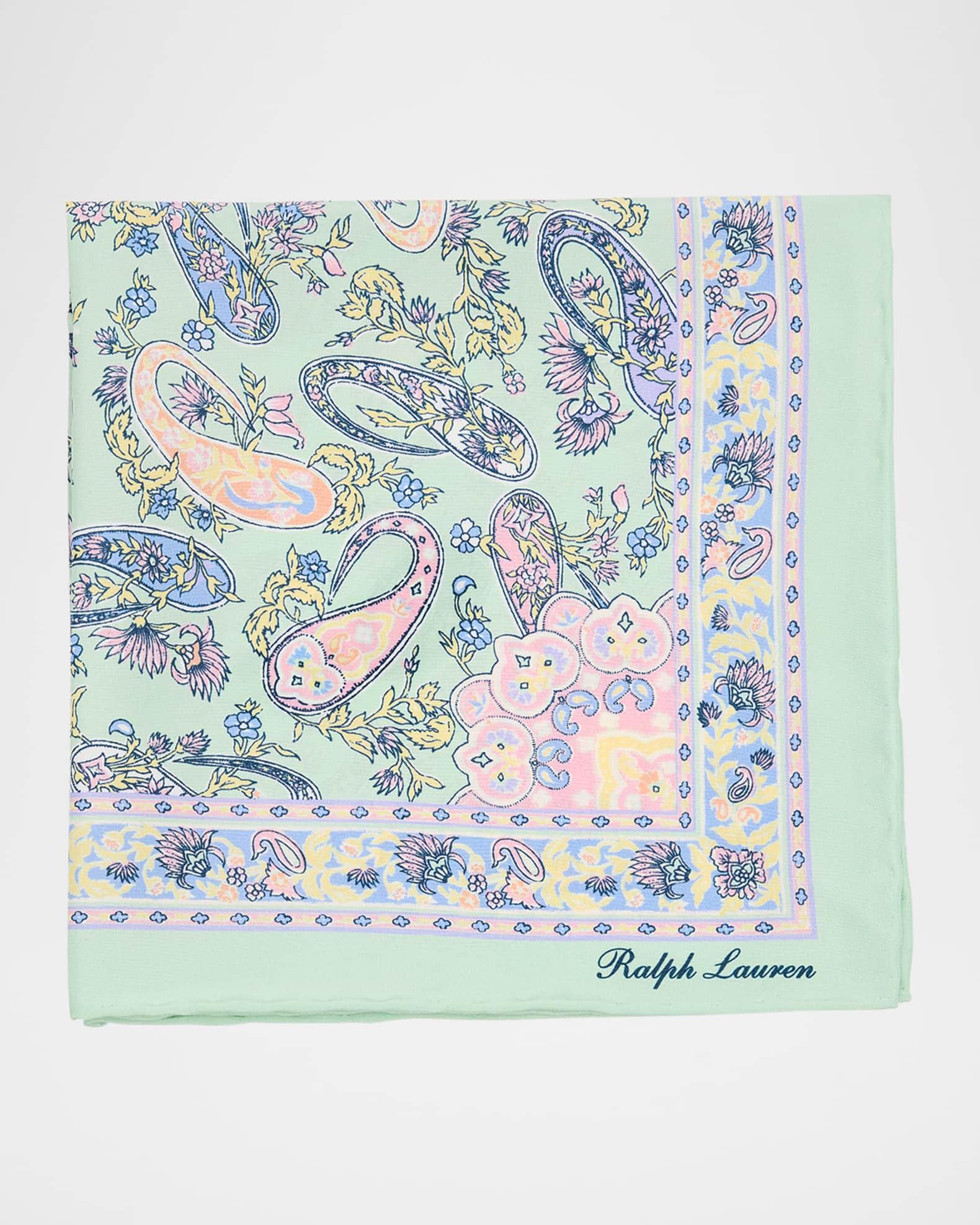 Mens Paisley Silk Habotai Pocket Square Product Image