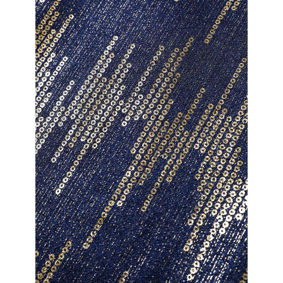 Plus Size Glitter Tassels Webbed Open Front Kimono Women Indigo Woven ribbon&lace trim Vacation Kimonos BloomChic 14-16/1X Product Image