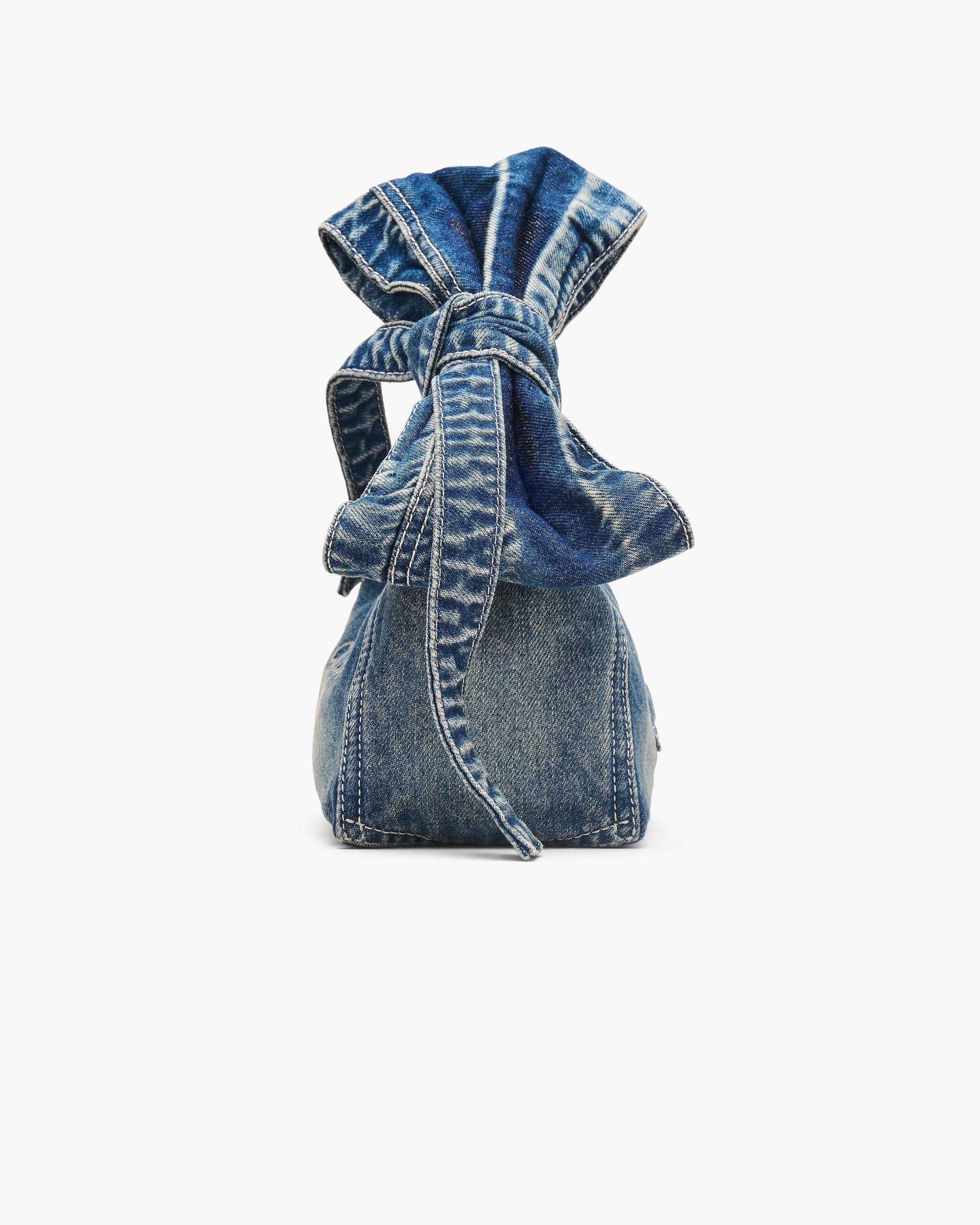 The Bow Denim Mini Sack Bag Product Image