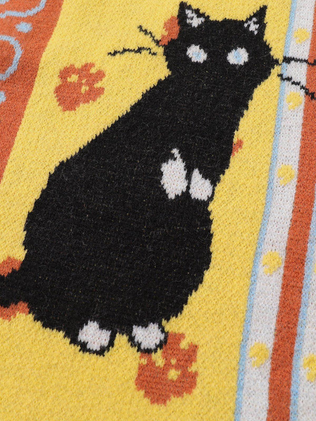 Aelfric Eden Cat Jacquard Vintage Sweater Female Product Image