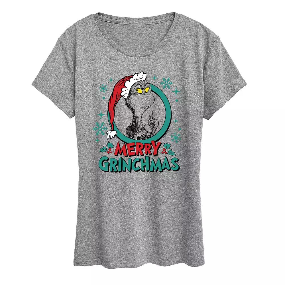 Women's Dr. Seuss The Grinch Grinchmas Circle Graphic Tee, Girl's,  Product Image
