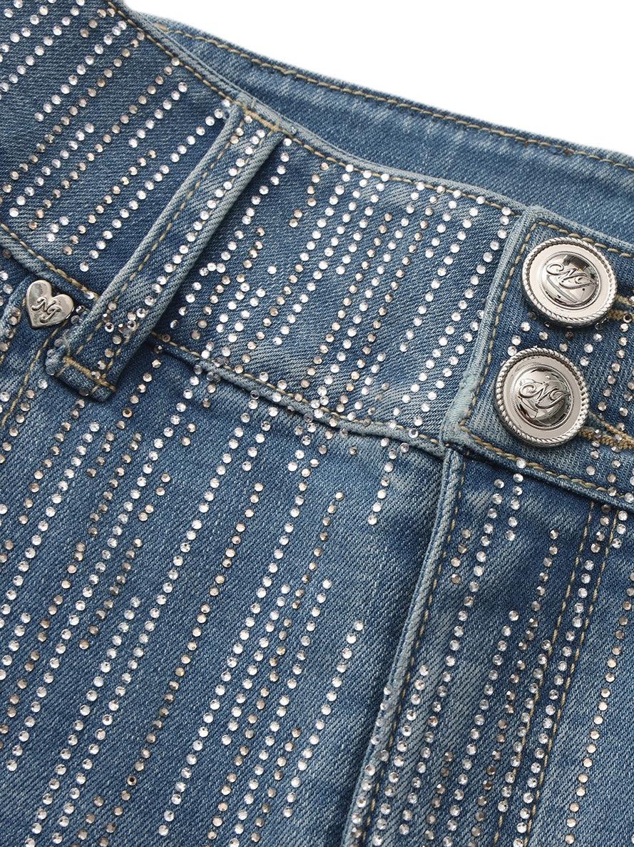 Lexi Low-Rise Light Blue Denim Mini Skirt Product Image