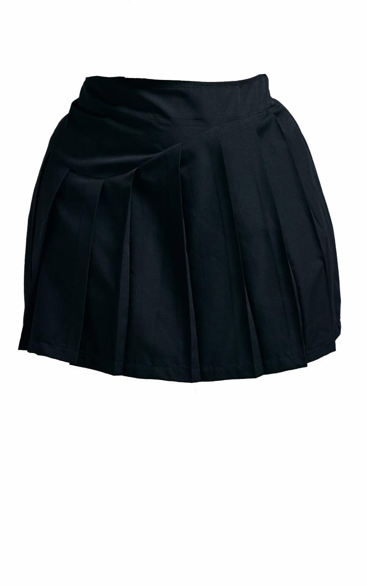 Plus Black Pleated Mini Skirt Product Image