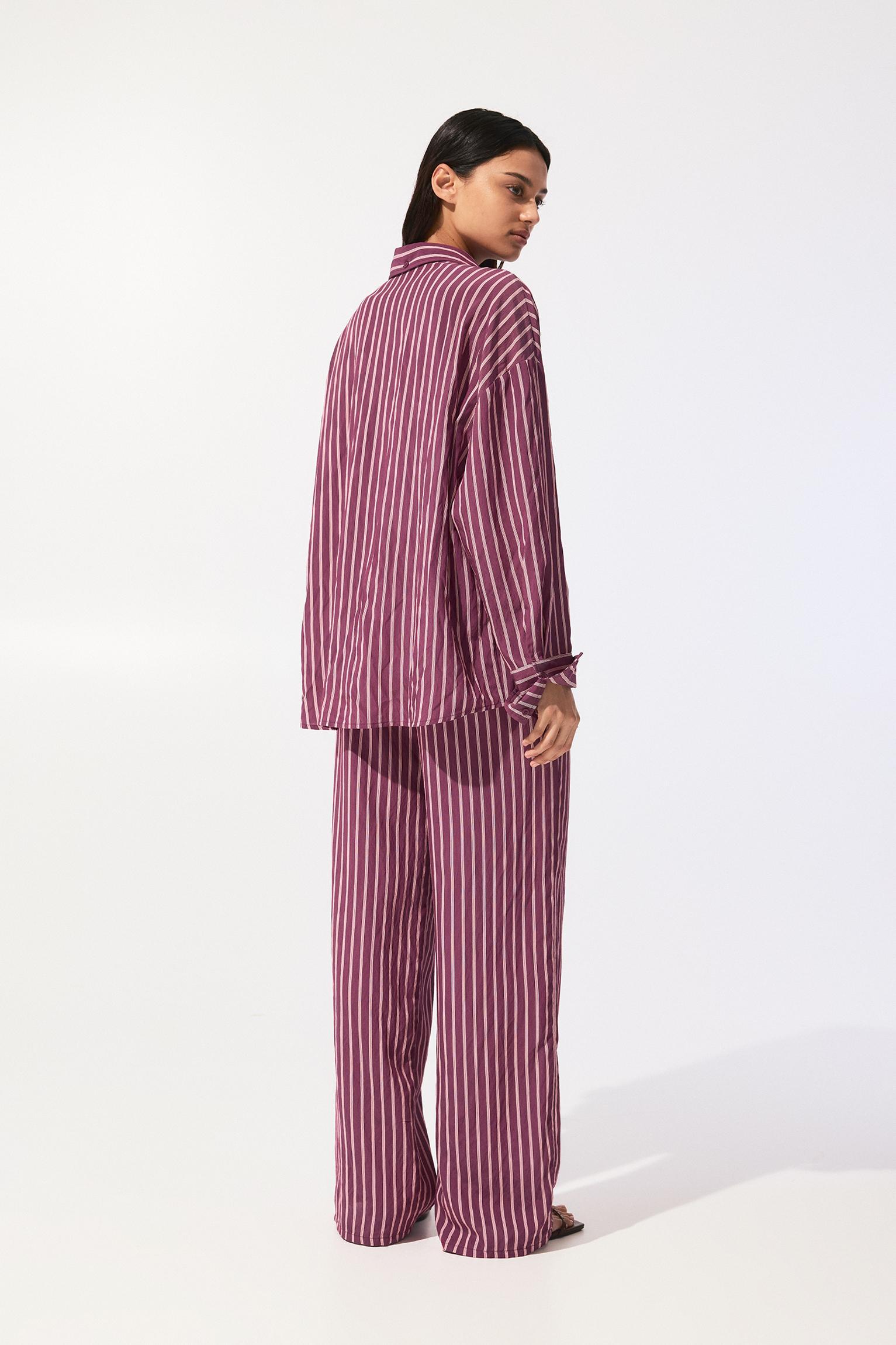 Striped pajama-style pants Product Image