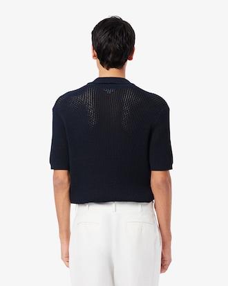 Men's Short Sleeve Heavy Cotton Polo Sweater Product Image