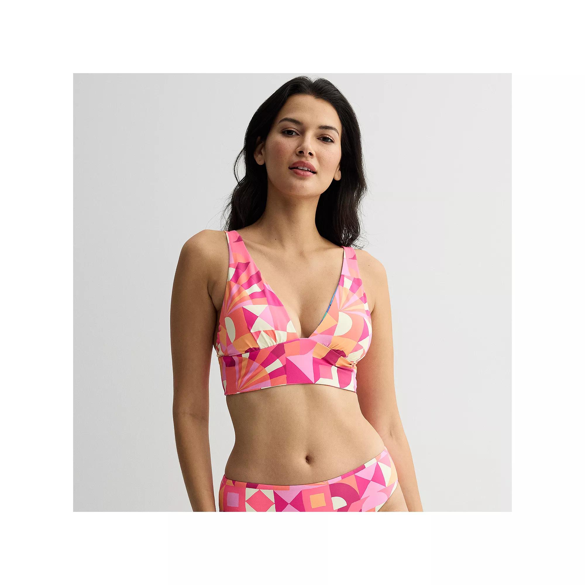 Women's Freshwater Reversible Triangle Banded Bra Swim Top, Size: Medium, Kaleidoscope Team Product Image