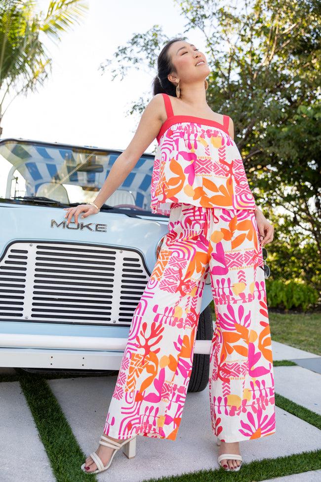 Sailing Away Multi Icon Printed Tank Top and Pant Set FINAL SALE Product Image