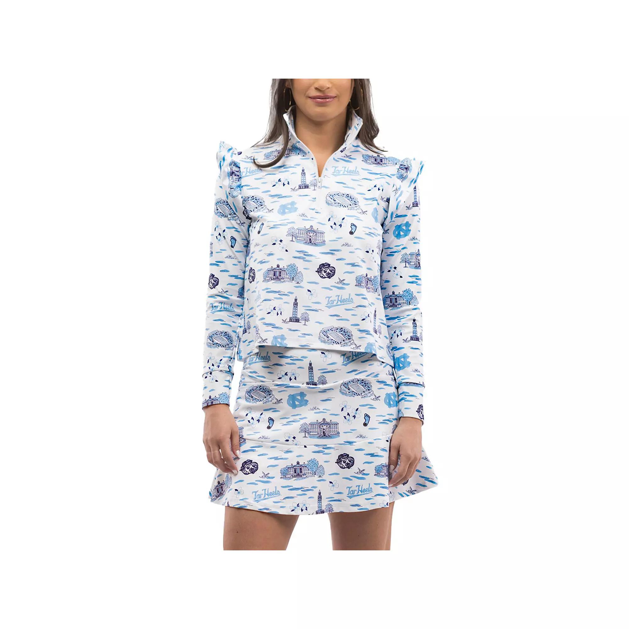 Women's Smith & Quinn  Carolina Blue/White North Carolina Tar Heels Tailgate Grayson Quarter-Zip Top, Size: XL, Light Product Image