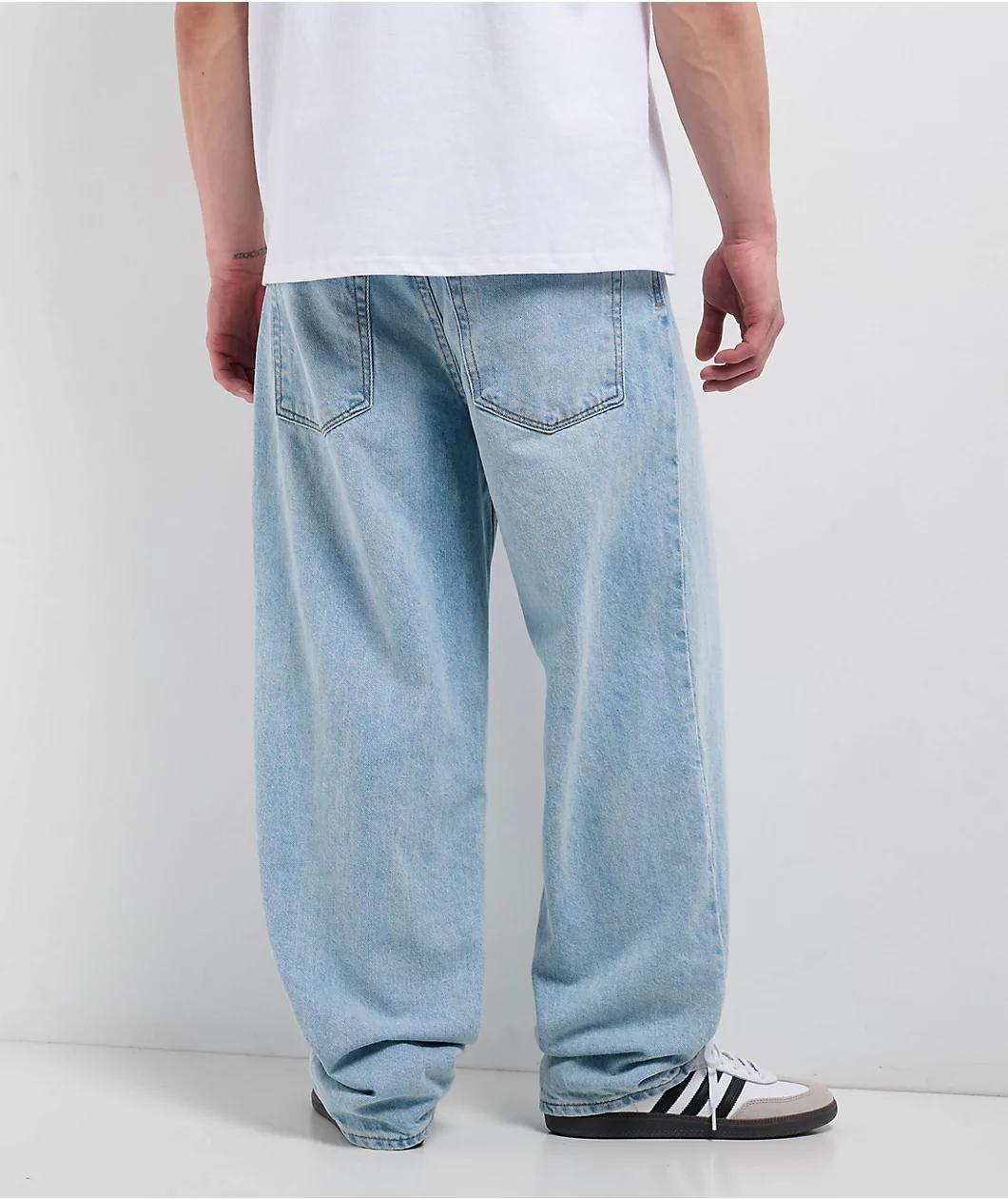 Empyre Loose Fit Light Wash Denim Skate Jeans Product Image