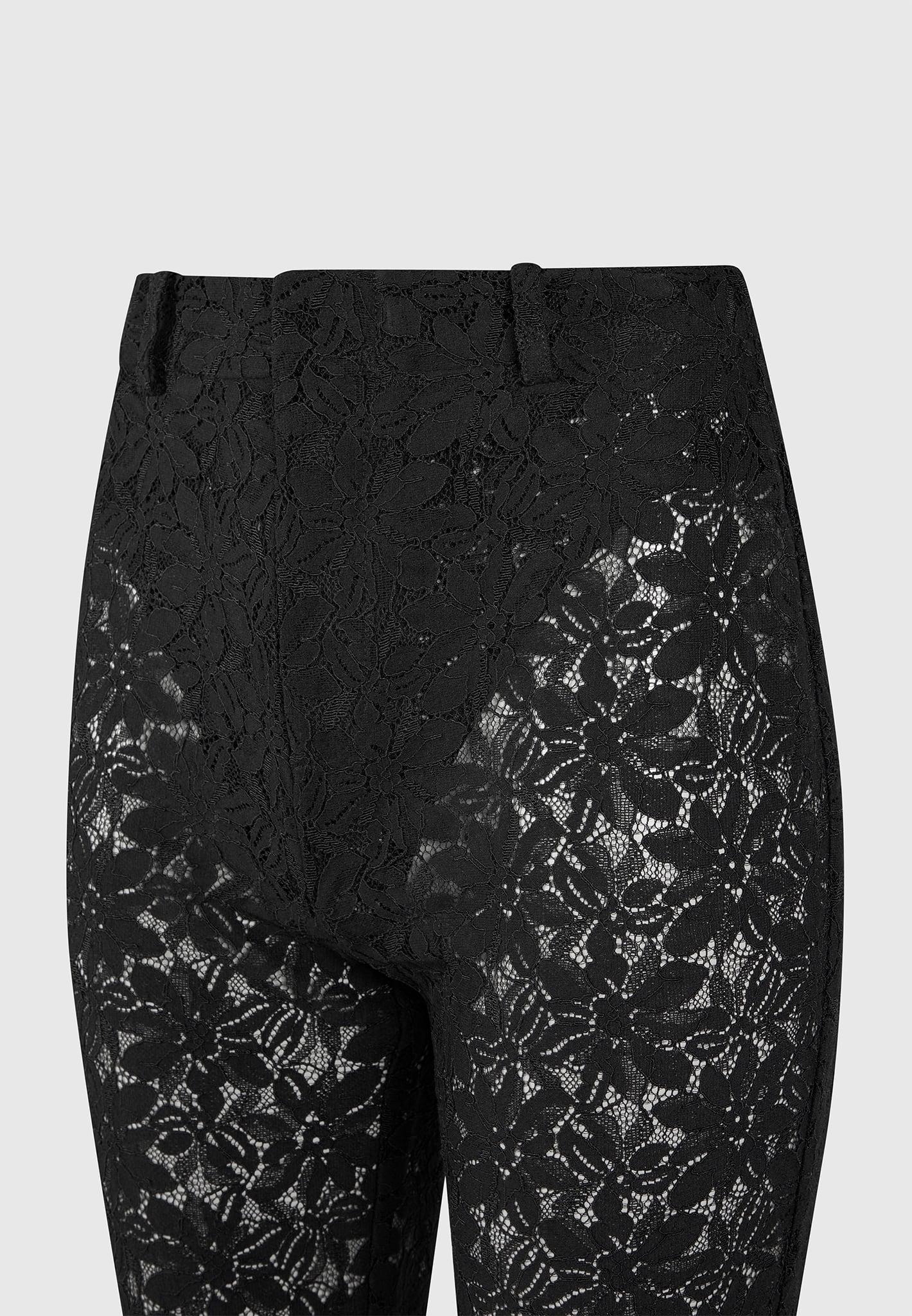 Lace Fit and Flare Trousers - Black Female Product Image
