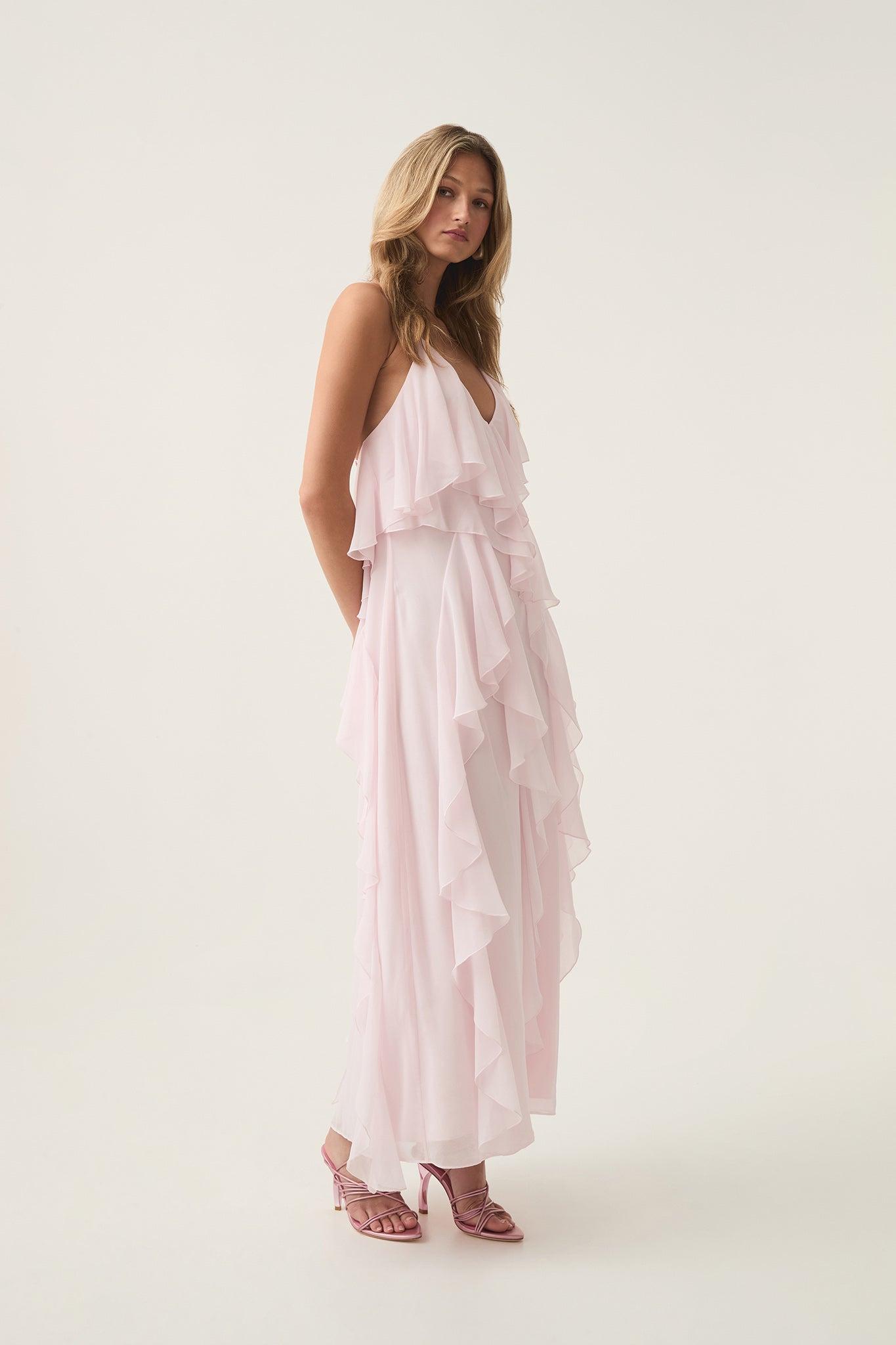 Zara Gathered Maxi Dress Product Image