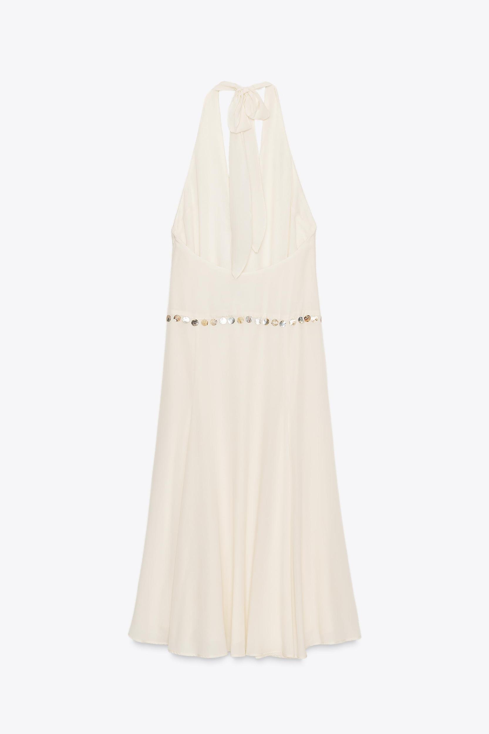 BEADED HALTER MIDI DRESS Product Image